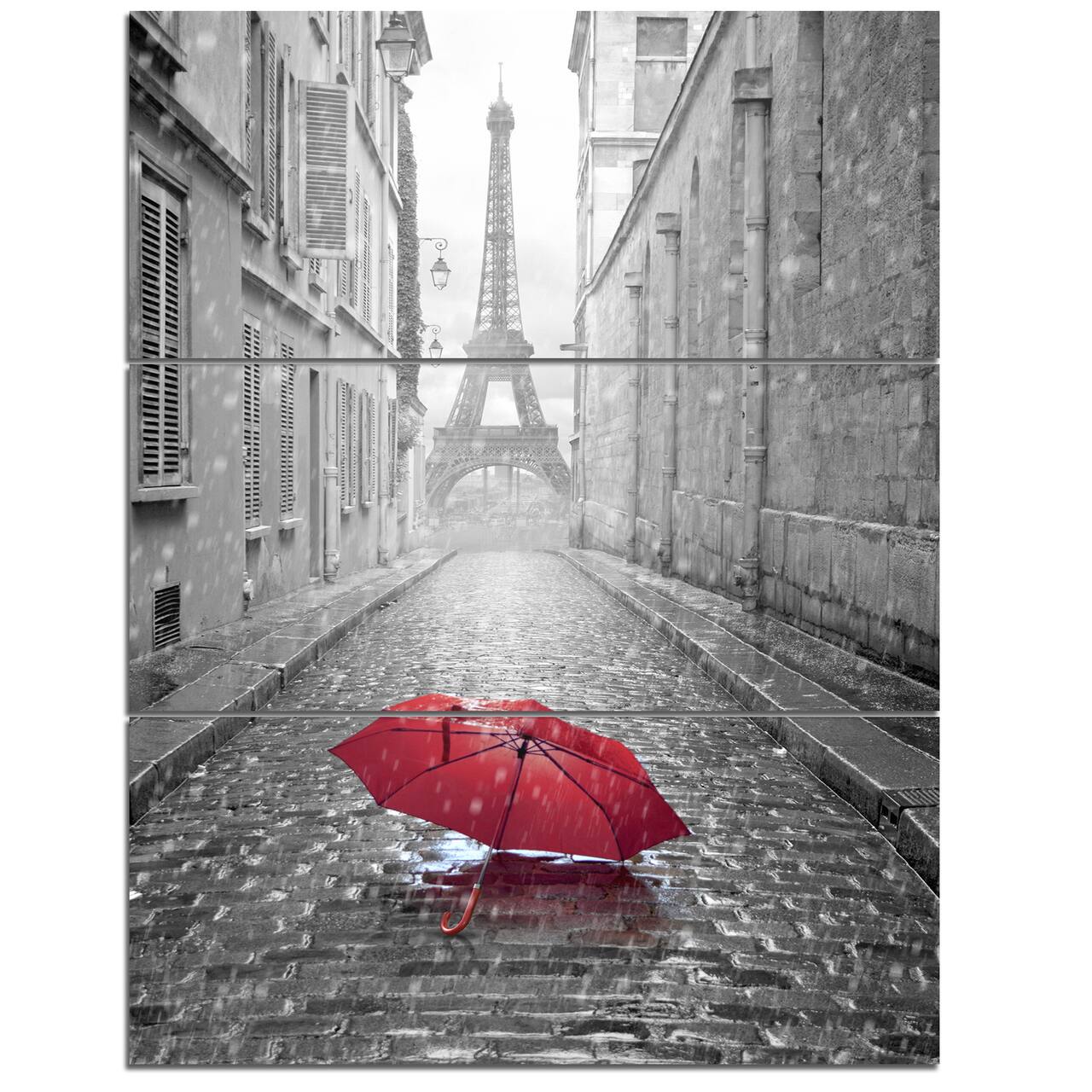 Designart - Eiffel View from Paris Street - Cityscape Photo Canvas Art Print